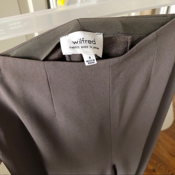 WILFRED Aritzia Calixa Pants Soot Brown Wide Leg - Picture 12 of 13